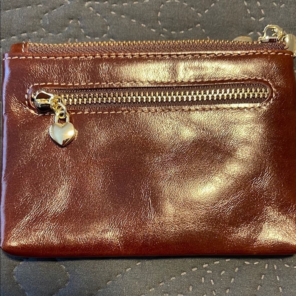 Elegant Brown Leather Women's card wallet